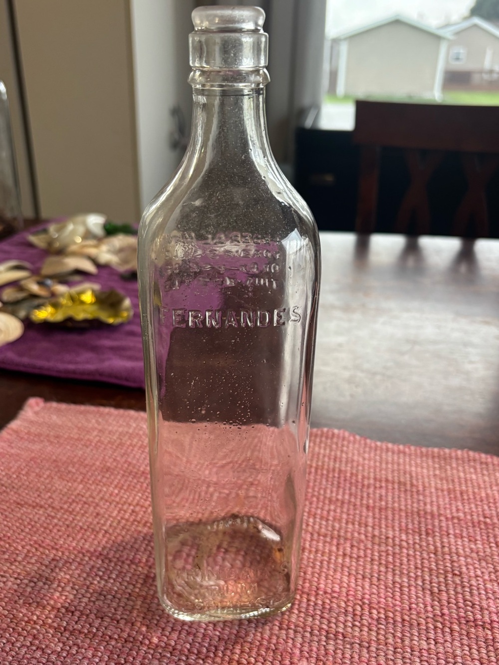 Vintage Fernandes Trinidad Rum Glass Bottle – Embossed Federal Law